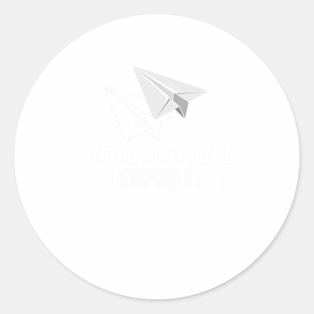 Cool Paper Airplane Expert  Funny Origami Plane Classic Round Sticker (Front)