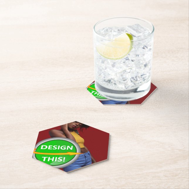 COOL! Paper Coasters - Hexagon Pointed Top -Custom (Insitu)