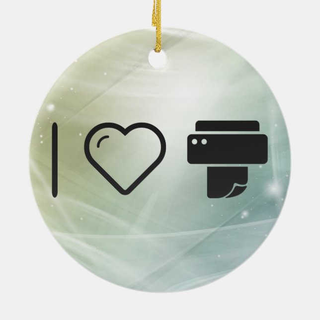 Cool Paper Printer Ceramic Ornament (Back)