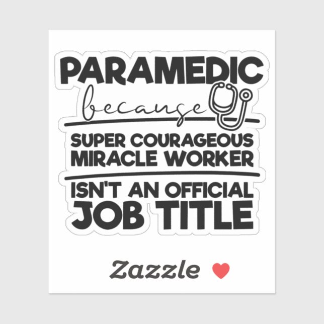 cool Paramedic work word art Sticker (Sheet)