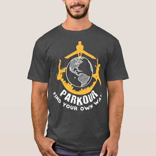 Cool Parkour Freestyle City Runner Urban Ninja T-Shirt (Front)