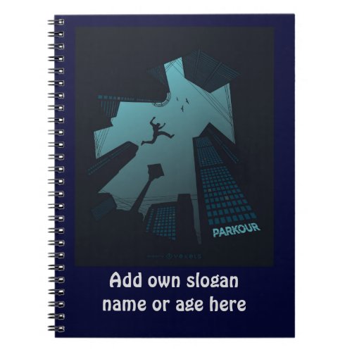 Cool PARKOUR Teen Graphics Building Roof Jumping Notebook