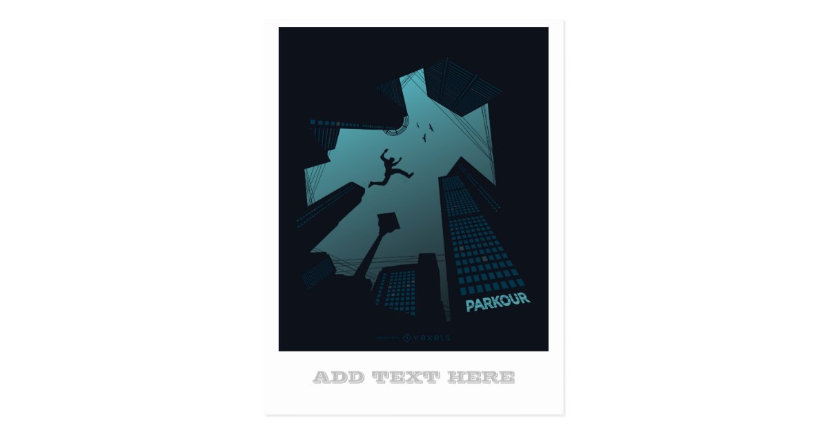 Cool Parkour Teen Graphics Building Roof Jumping Postcard Zazzle Com