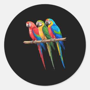 Cool Parrot Art For Men Women Girls Parrot Bird Lo Classic Round Sticker