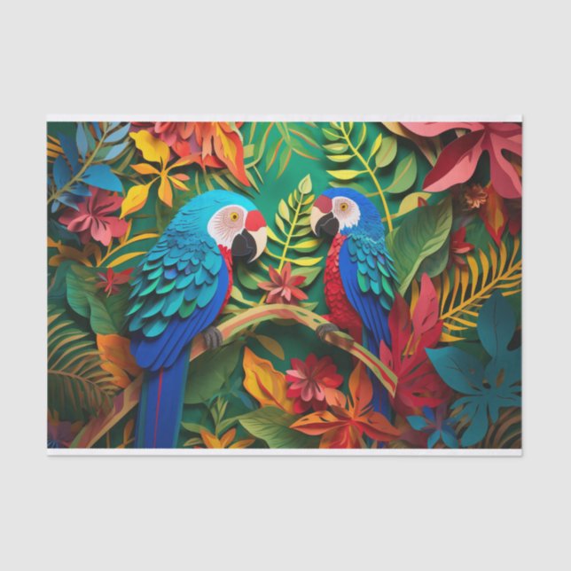 cool Parrot beach lovers  Tissue Paper (Front)