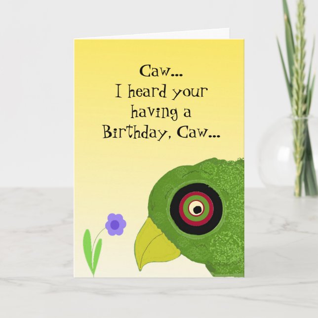 Cool Parrot Birthday Greetings Card (Front)