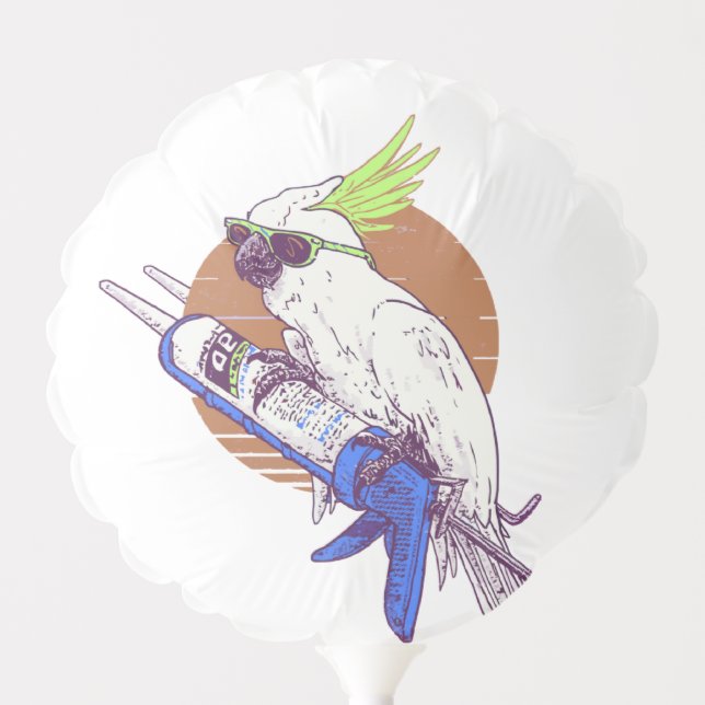 Cool Parrot Construction Vector Art Balloon (Front)