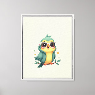 Cool Parrot Jungle Framed Canvas Wall Art