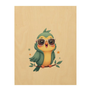 Cool Parrot Minimalist Jungle Wood Art