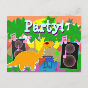 Cool Party DJ Dinosaur Postcard