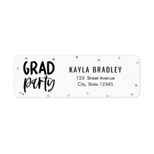 Cool Party EDITABLE COLOR Graduation Address Label
