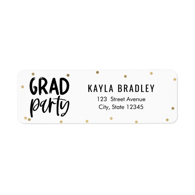 Cool Party EDITABLE COLOR Graduation Address Label (Front)