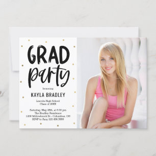 Cool Party Editable Color Graduation Invitation