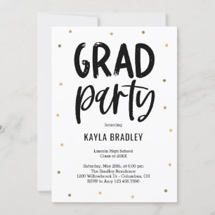 Cool Party Editable Color Graduation Invitation