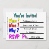 Cool Party Invitation (Back)
