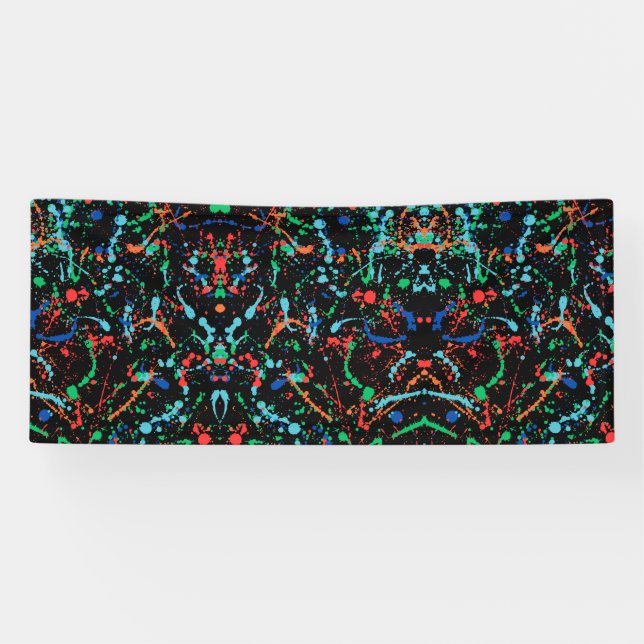 Cool Party Paint Splashes 2.5x6 Vinyl Banner (Horizontal)