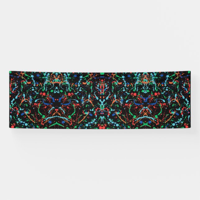 Cool Party Paint Splashes 2.5x8 Vinyl Banner (Horizontal)