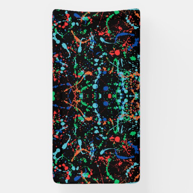 Cool Party Paint Splashes 2x1 Vinyl Banner (Vertical)