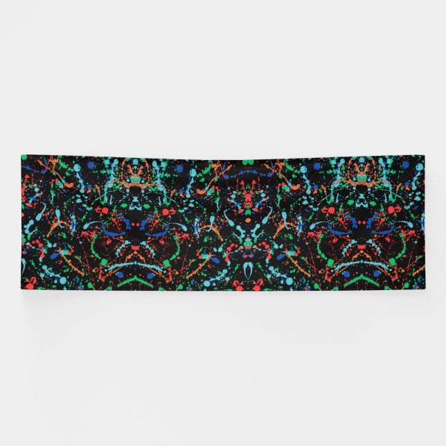 Cool Party Paint Splashes 4x12 Vinyl Banner (Horizontal)