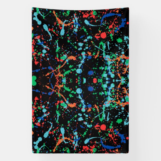 Cool Party Paint Splashes 4x6 Vinyl Banner (Vertical)
