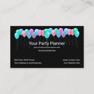 Cool Party Planning Services Business Card