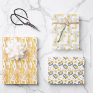 cool pasta making tiled party wrapping paper sheets