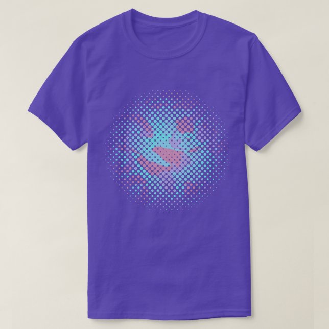 Cool Pastel Camo Pattern Halftone T-Shirt (Design Front)