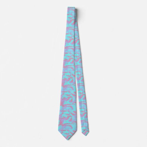 Cool Pastel Camo Pattern Neck Tie