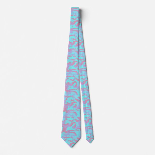 Cool Pastel Camo Pattern Neck Tie (Front)