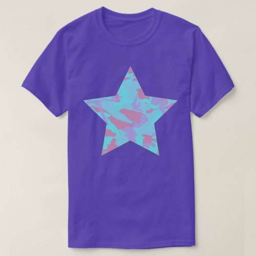 Cool Pastel Camo Pattern Star T_Shirt