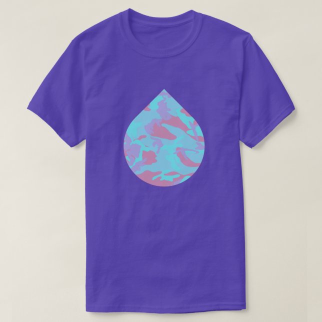 Cool Pastel Camo Pattern Teardrop T-Shirt (Design Front)