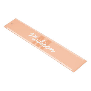 Cool pastel peach color with Custom Monogram name Ruler