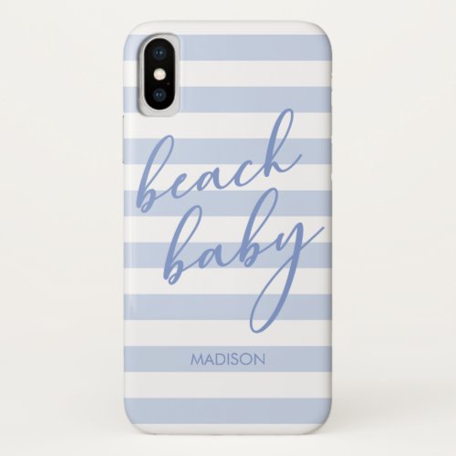 Cool Pastel Stripes Beach Baby iPhone XS Case