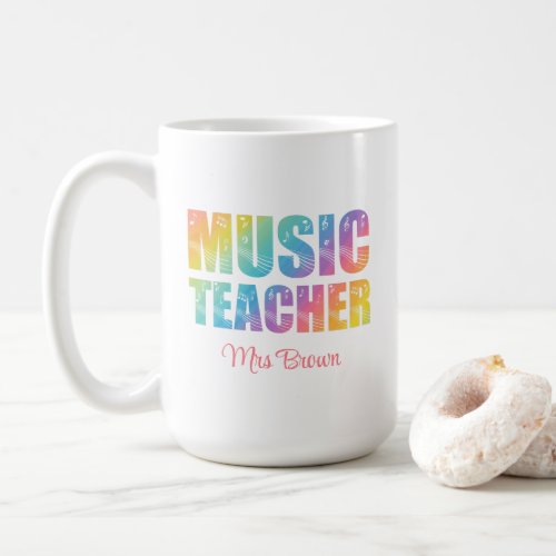 Cool Pastel Treble Clef Musical Note Music Teacher Coffee Mug