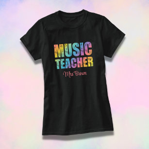 Cool Pastel Treble Clef Musical Note Music Teacher T-Shirt