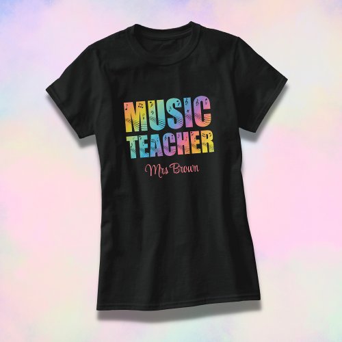 Cool Pastel Treble Clef Musical Note Music Teacher T_Shirt