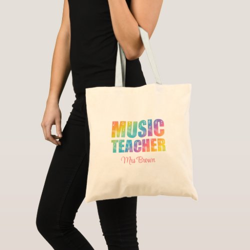 Cool Pastel Treble Clef Musical Note Music Teacher Tote Bag