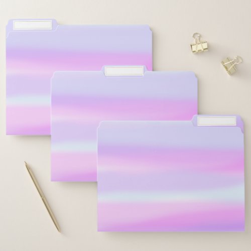 Cool Pastels Watercolor Wash Blue Purple Pink File Folder