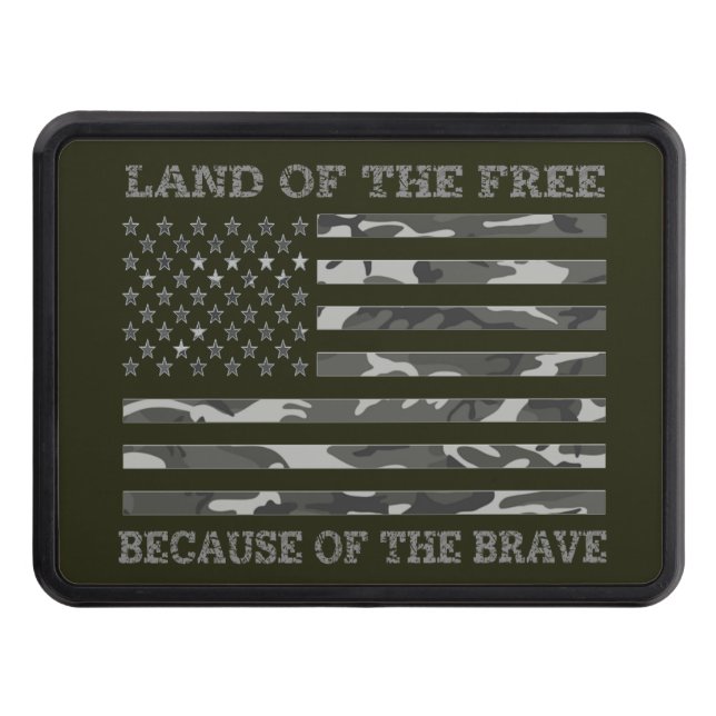 Cool Patriotic American Flag Land Of The Free Hitch Cover (Front)