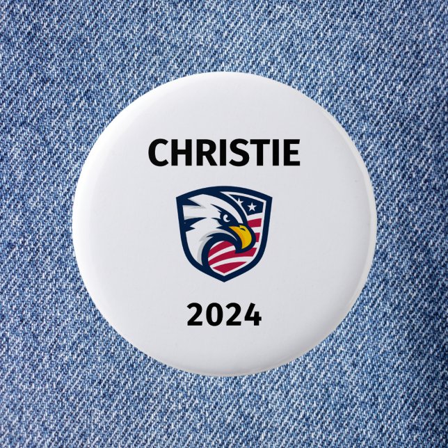 Cool Patriotic Chris Christie 2024 Election Eagle  Button (Creator Uploaded)