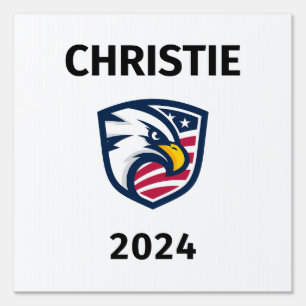 Cool Patriotic Chris Christie 2024 Election Eagle Sign