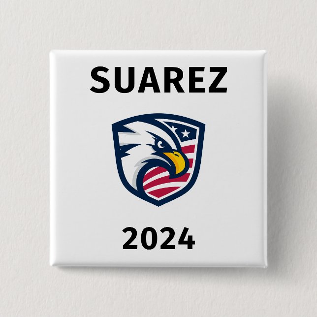 Cool Patriotic Francis Suarez 2024 Election Eagle  Button (Front)