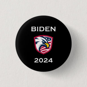 Cool Patriotic Joe Biden 2024 Election Eagle Dark  Button