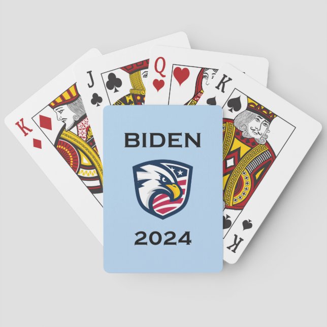 Cool Patriotic Joe Biden 2024 Election Eagle Poker Cards (Back)