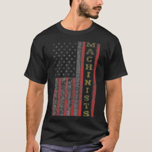 Cool Patriotic Machinists USA US Flag Gift Idea T-Shirt