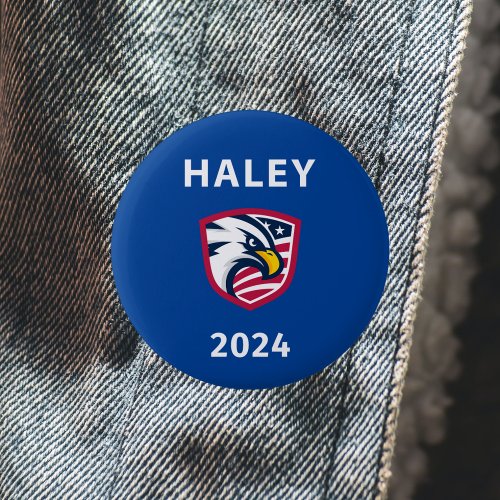 Cool Patriotic Nikki Haley 2024 Election Eagle Button