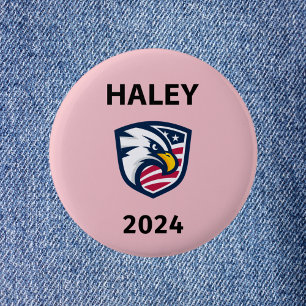 Cool Patriotic Nikki Haley 2024 Election Eagle Button