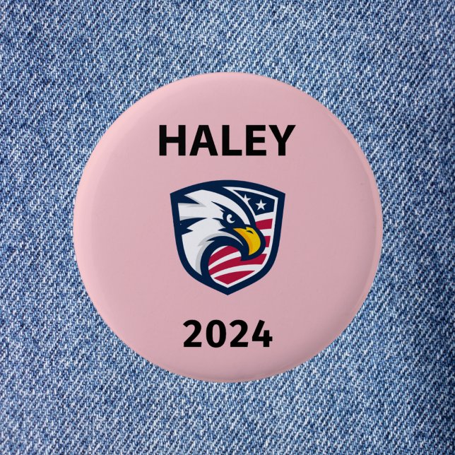 Cool Patriotic Nikki Haley 2024 Election Eagle Button (Creator Uploaded)