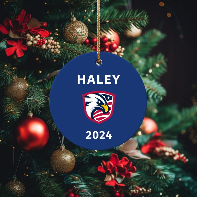 Cool Patriotic Nikki Haley 2024 Election Eagle Ceramic Ornament (Creator Uploaded)