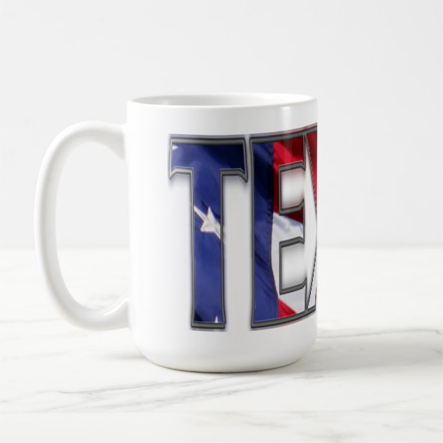 Cool Patriotic Texas and The American Flag Coffee Mug (Left)